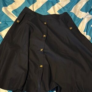 Elegant Black Button-Down Skirt